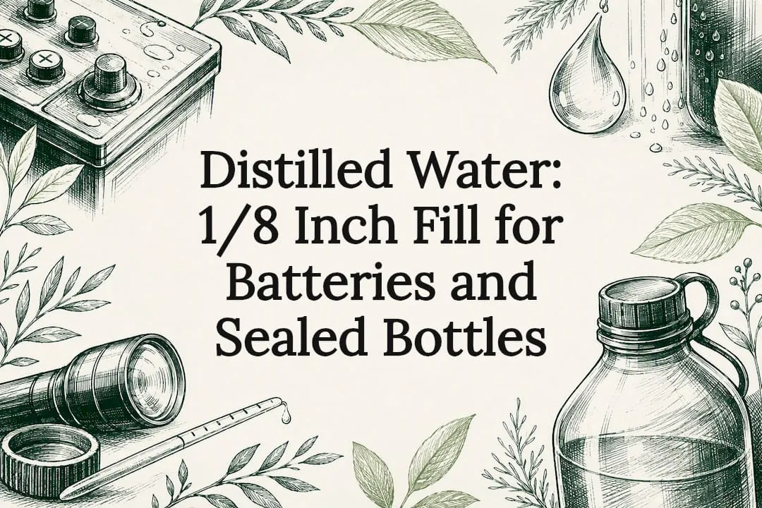 Distilled Water: 1/8 Inch Fill for Batteries and Sealed Bottles